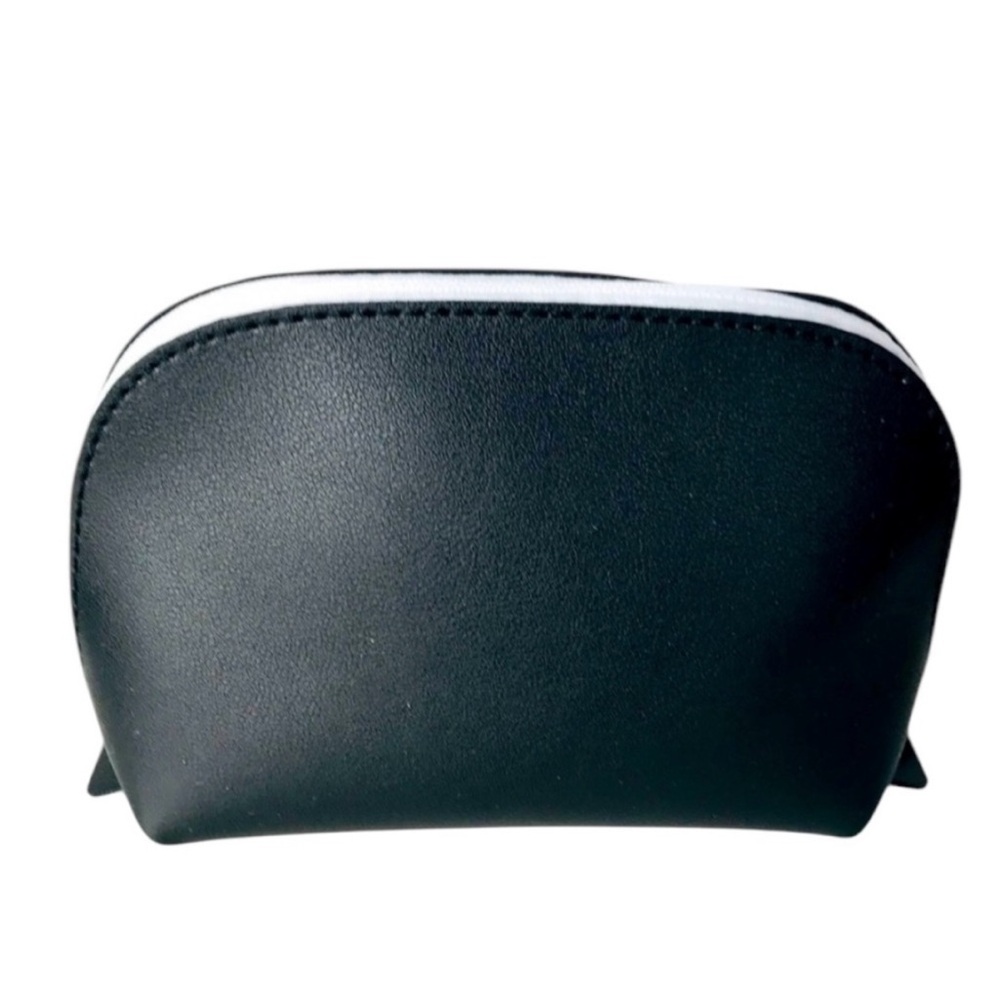 Saks Fifth Avenue Black White Cosmetic Travel Pouch Bag  Size 7.5" x 5"